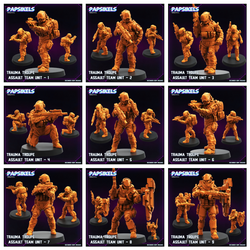 3D Printed Papsikels Trauma Troupe Assault Team Dec. 2024 Cyberpunk 28mm 32mm (Online Only)