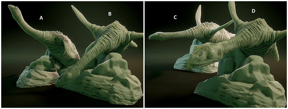 3D Printed Nafarrate Plesiosaurus Lovecraftian Bestiary 28 32 mm D&D (Online Only)