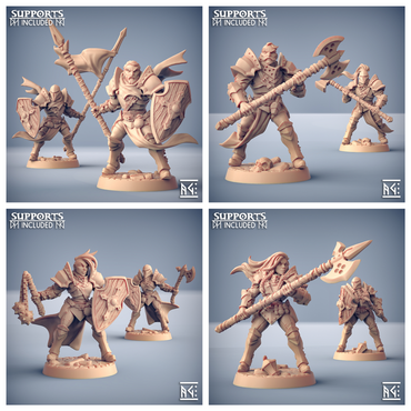 3D Printed Artisan Guild Modular Human Fighters Fighters Guild Set 28mm 32mm (Online Only)