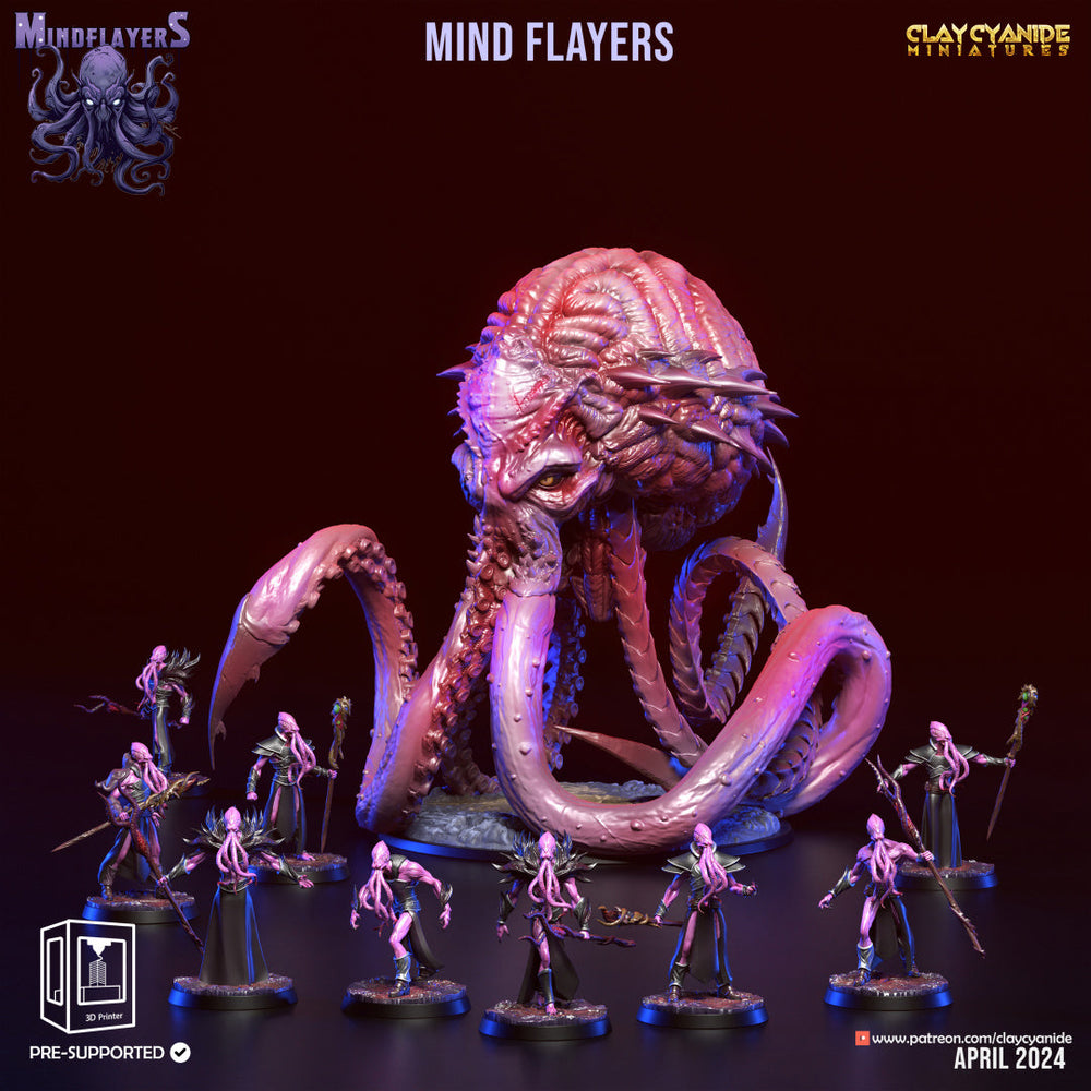3D Printed Clay Cyanide Intellect Devourers Mind Flayers Faction 28 32 mm D&D (Online Only)