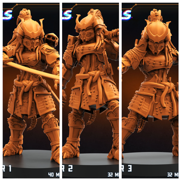 3D Printed Papsikels Oni Samurai Skull Hunter Set SEPTEMBER 2024 SCIFI 28mm 32mm (Online Only)