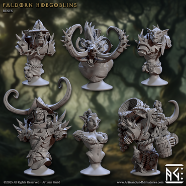 3D Printed Artisan Guild Faldorn Hobgoblin Bust Set 28mm 32mm (Online Only)