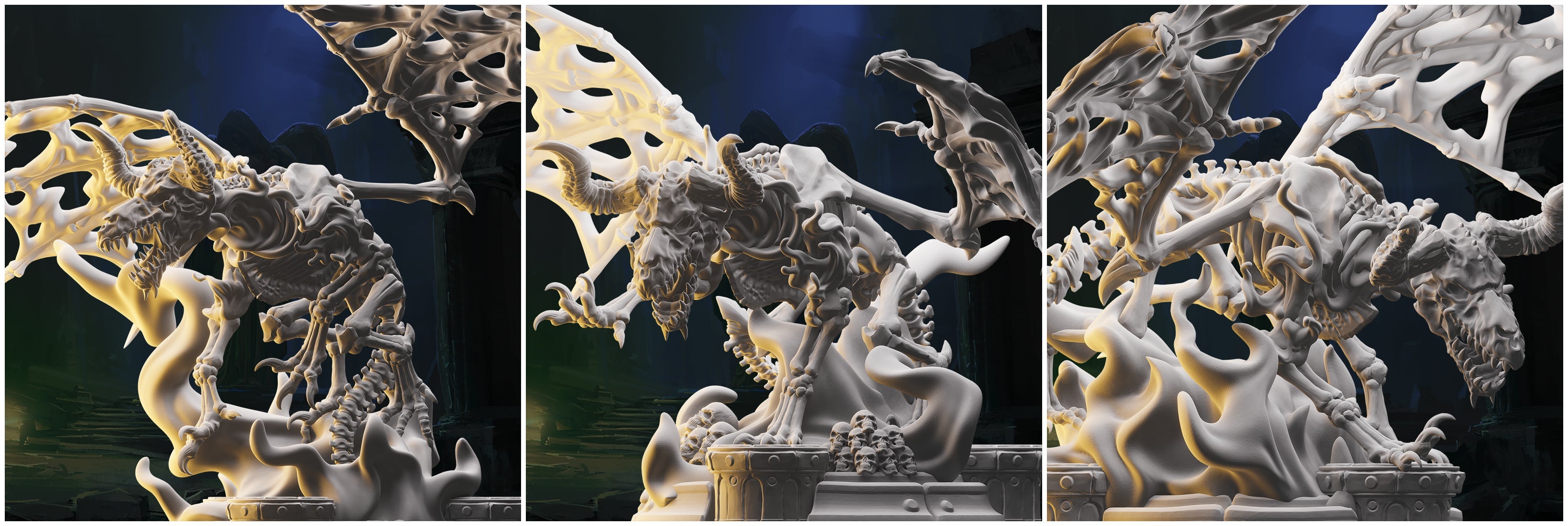 3D Printed Nafarrate Skeletons Army Bone Dragon Set 28mm 32mm D&D (Online Only)