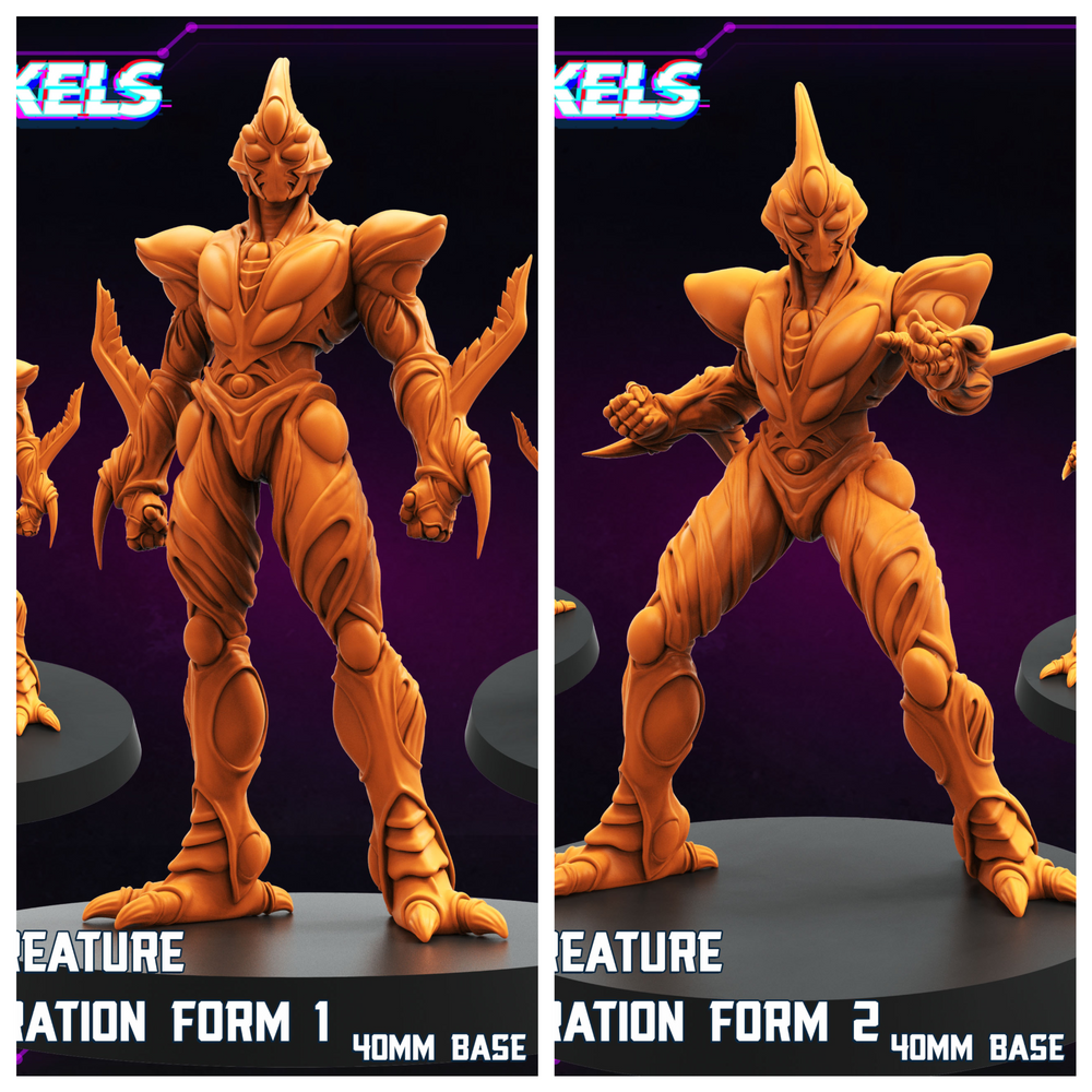 3D Printed Papsikels Battle Creature Collaboration Form Set October 2024 Cyberpunk 28mm 32mm (Online Only)