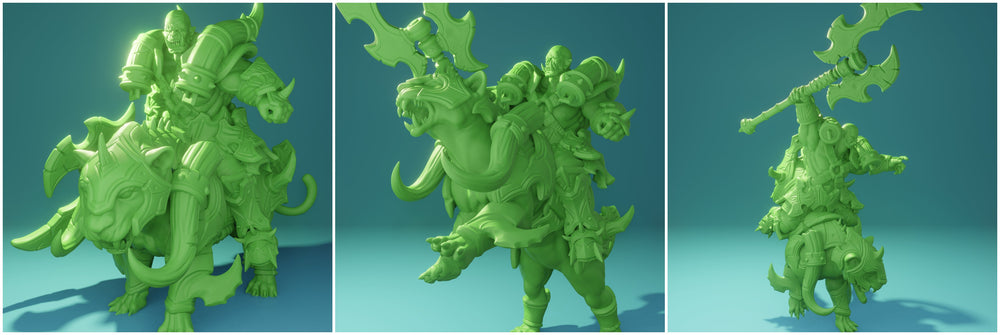 3D Printed Nafarrate Panther Rider Orc Set Orcs Army 28 32 mm D&D (Online Only)