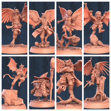 3D Printed STL Miniatures Floating Islands Characters 28 - 32mm War Gaming D&D (Online Only)