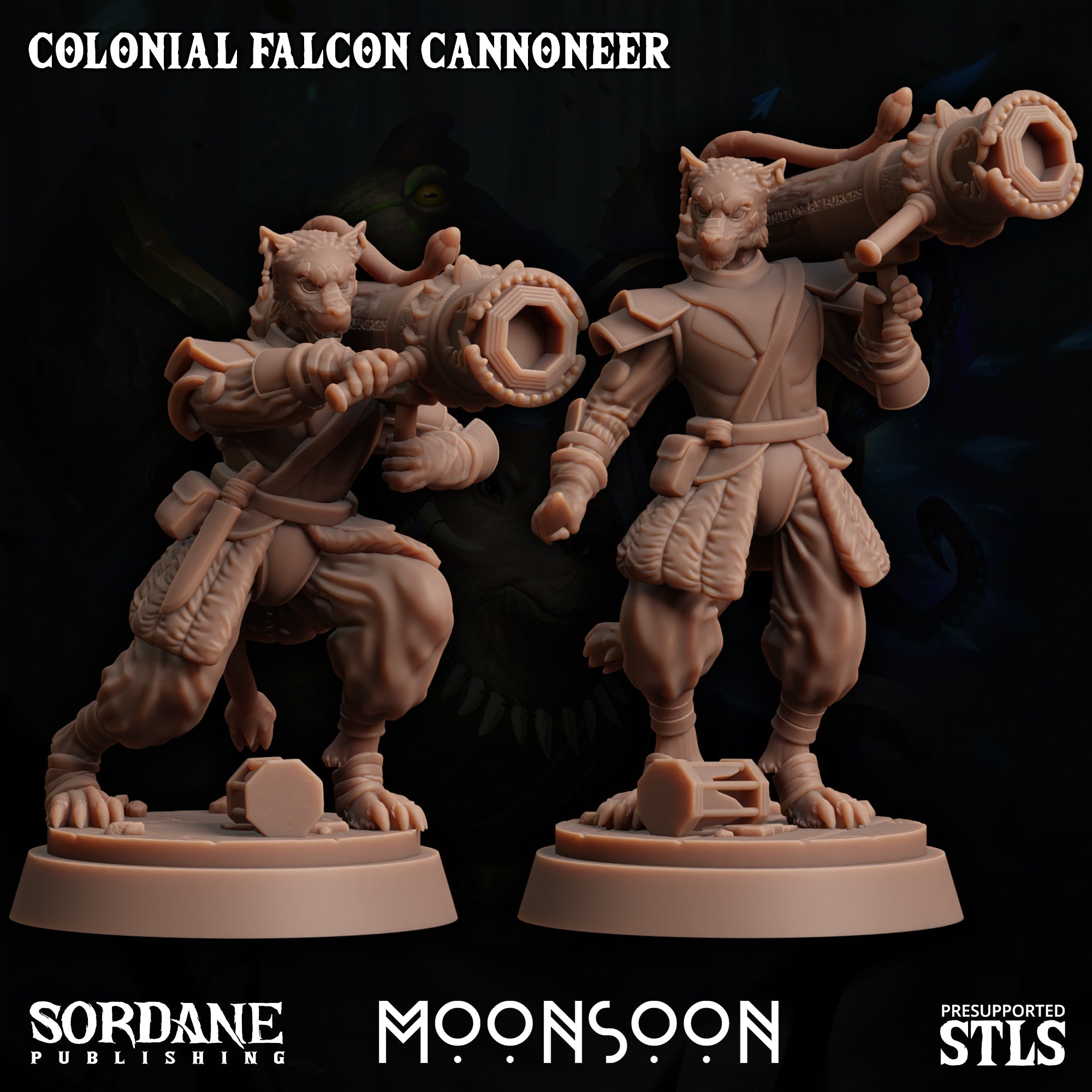 3D Printed Sordane Publishing Colonial Falcon Cannoneer Moonsoon 28 32mm D&D (Online Only)