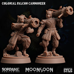 3D Printed Sordane Publishing Colonial Falcon Cannoneer Moonsoon 28 32mm D&D (Online Only)
