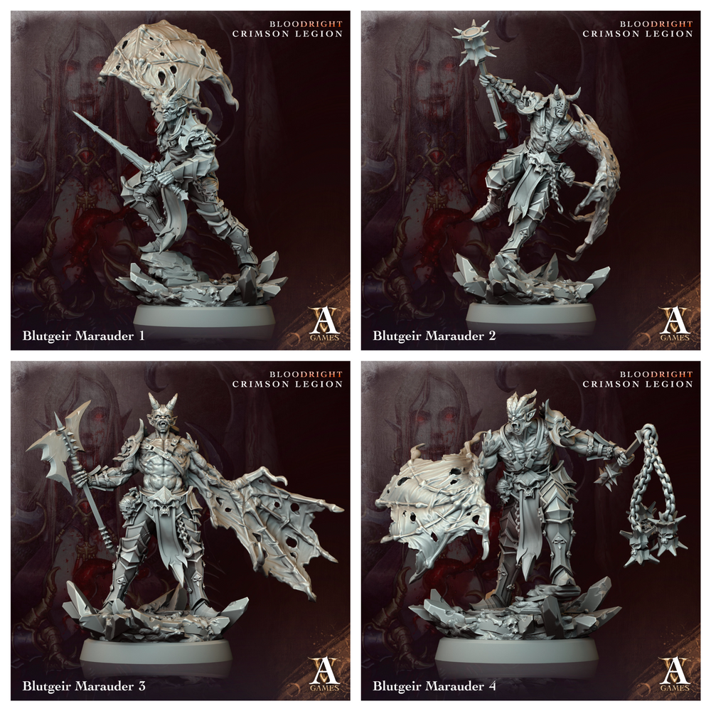 3D Printed Archvillain Games Blutgeir Marauder Bloodright - Crimson Legion 28 32mm D&D (Online Only)