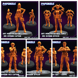 3D Printed Papsikels August 2024 Cyberpunk Anti Monster Defence Force Set 28mm 32mm (Online Only)