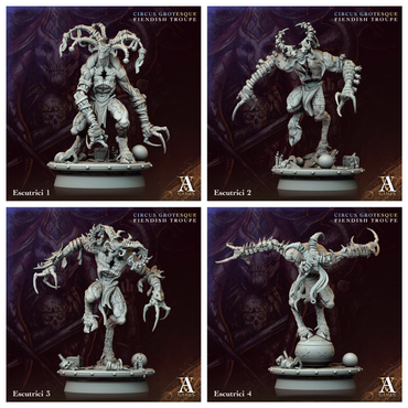 3D Printed Archvillain Games Escutrici Circus Grotesque Fiendish Troupe 28 32mm D&D (Online Only)