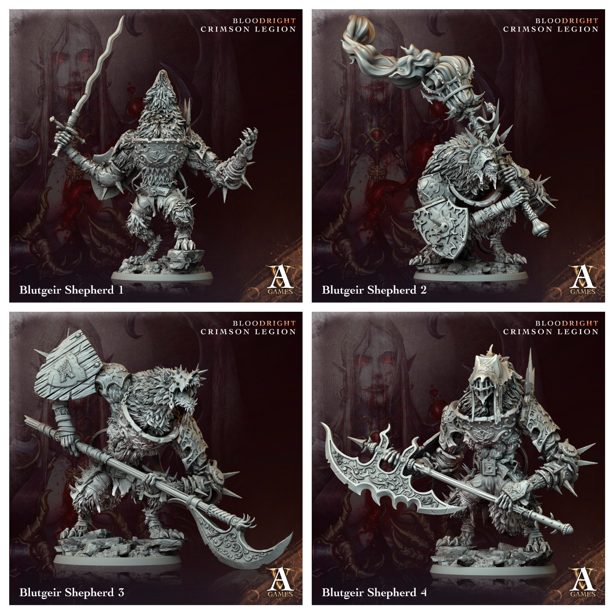 3D Printed Archvillain Games Blutgeir Shepherd Bloodright - Crimson Legion 28 32mm D&D (Online Only)