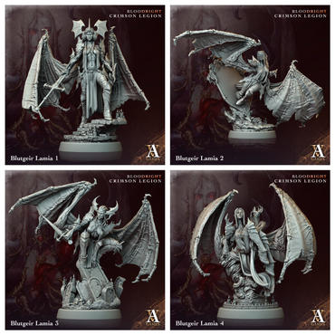 3D Printed Archvillain Games Blutgeir Lamia Bloodright - Crimson Legion 28 32mm D&D (Online Only)
