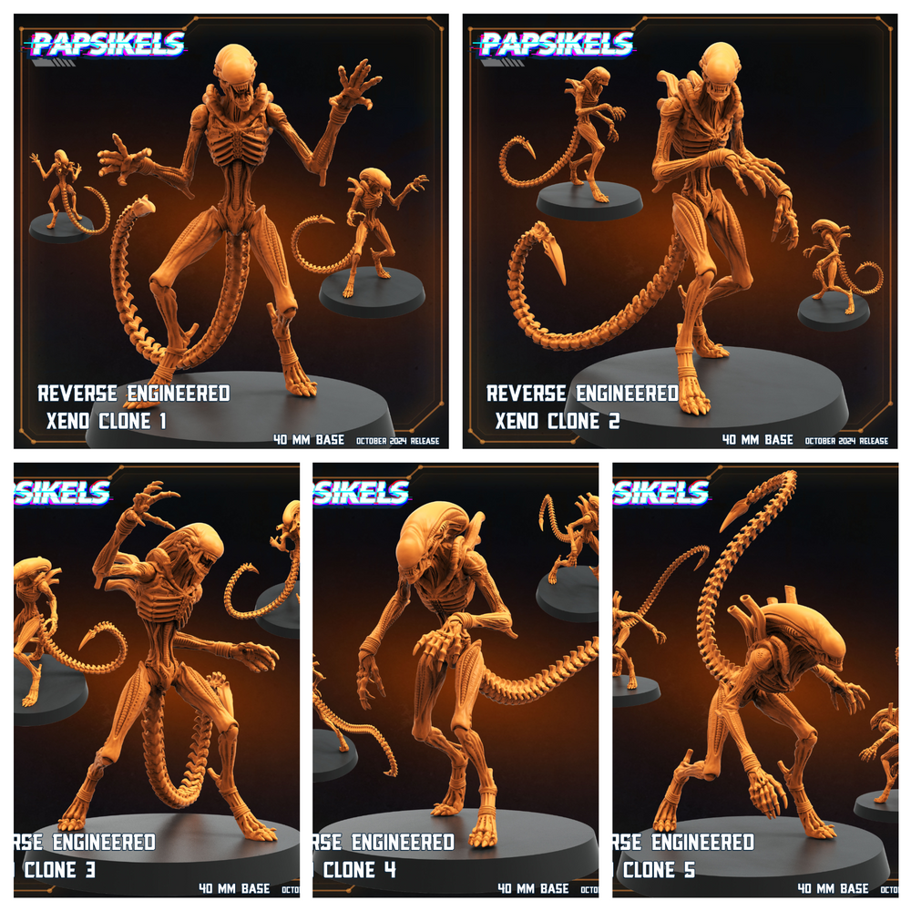3D Printed Papsikels Reverse Engineered Xeno Clone Set October 2024 SciFi 28mm 32mm (Online Only)