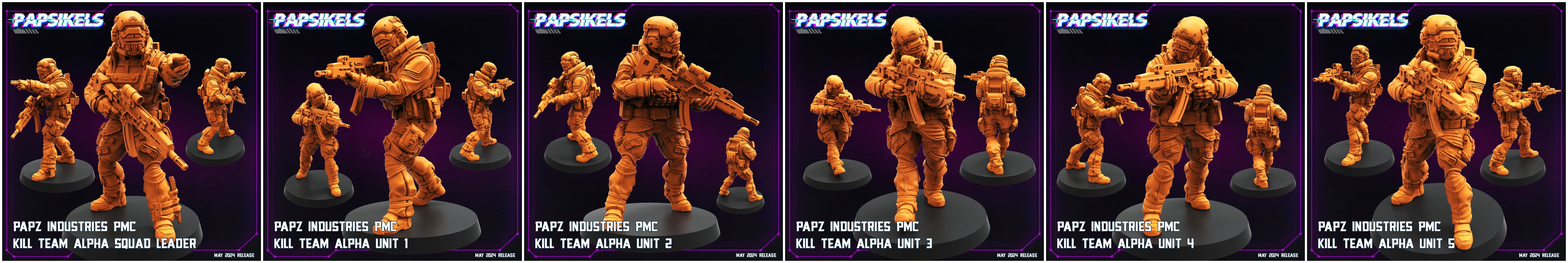 3D Printed Papsikels Papz Industries Pmc Kill Team Set May 2024 Cyberpunk 28mm 32mm (Online Only)