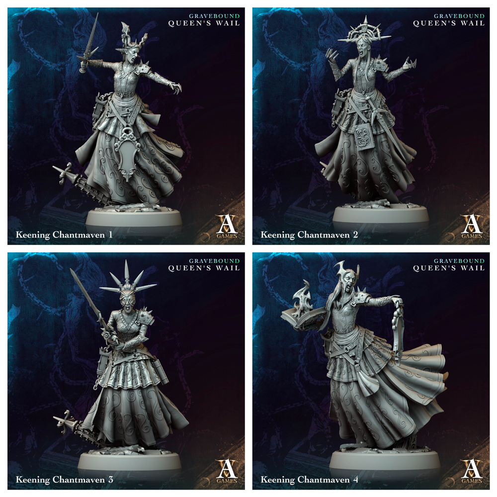 3D Printed Archvillain Games Keening Chantmaven Gravebound Queen's Wail 28 32mm D&D (Online Only)
