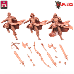 3D Printed STL Miniatures Elf Female Ranger A Rangers  28 - 32mm War Gaming D&D (Online Only)