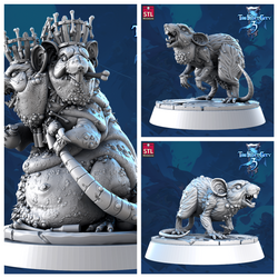 3D Printed STL Miniatures Envenomed Rat Set Core Characters The Frost City 3 28 - 32mm War Gaming D&D (Online Only)