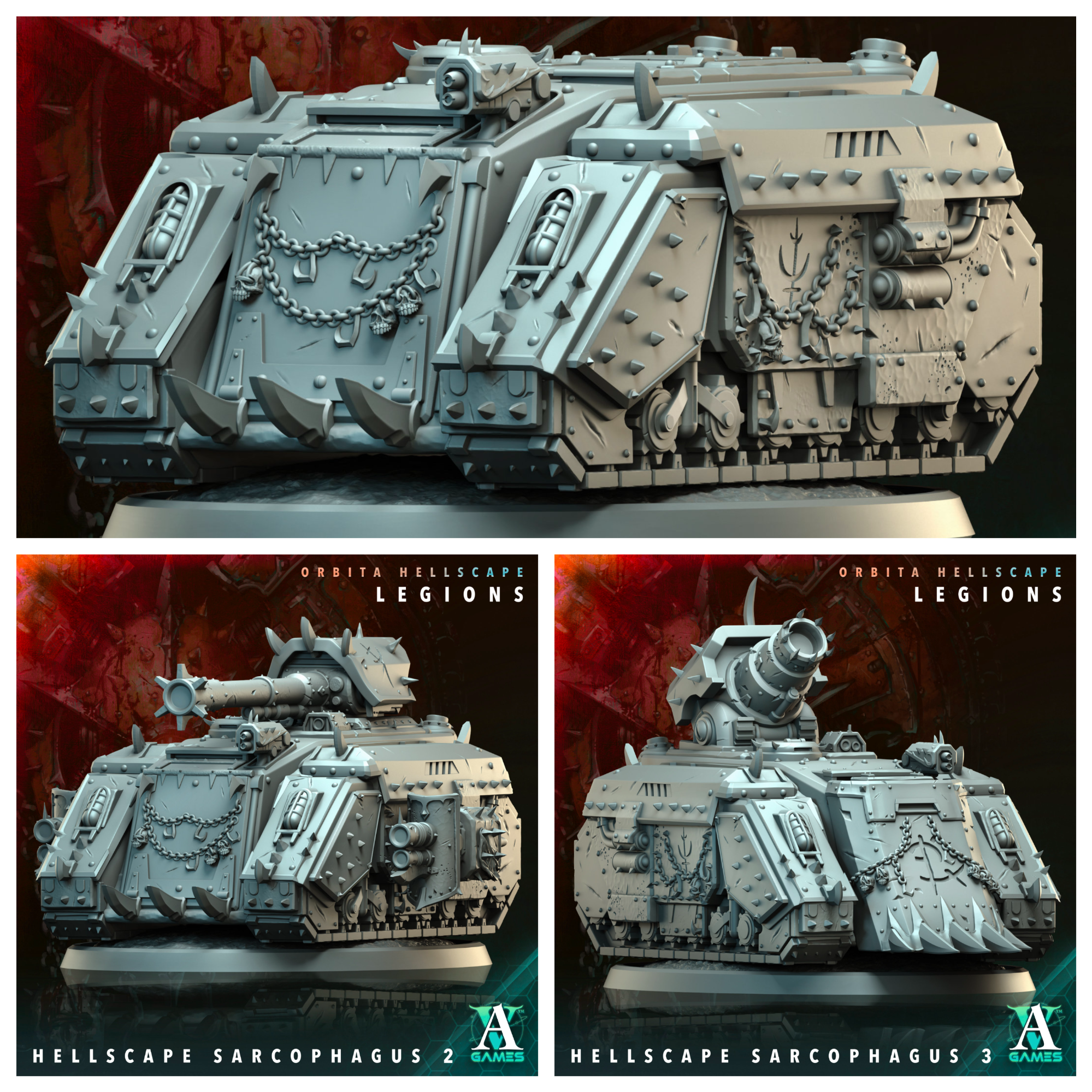 3D Printed Archvillain Games Hellscape Sarcophagus Orbita Hellscape - Legions 28 32mm D&D (Online Only)