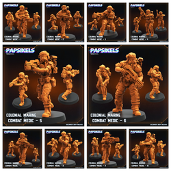 3D Printed Papsikels Colonial Marine Combat Medic Team Dec. 2024 SciFi 28mm 32mm (Online Only)