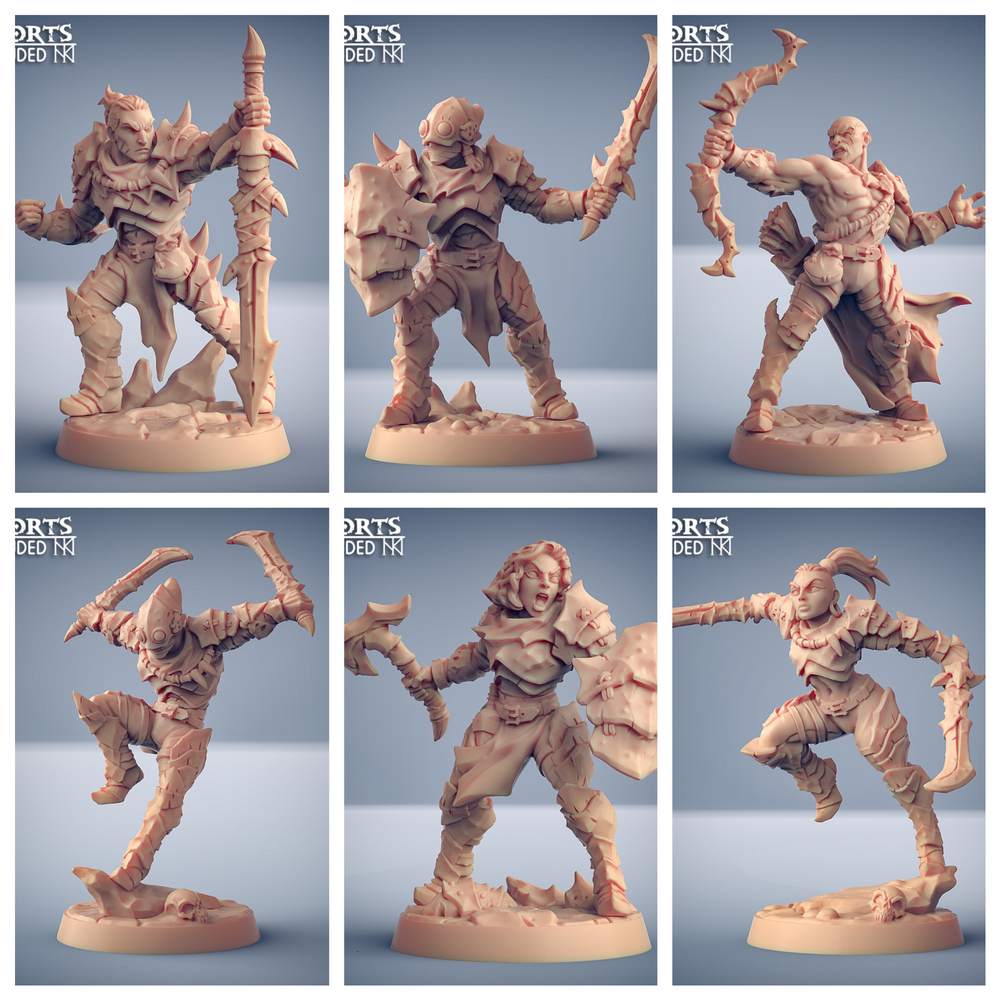 3D Printed Artisan Guild Scourgeland Survivor Set Scourgeland Survivors 28mm 32mm (Online Only)
