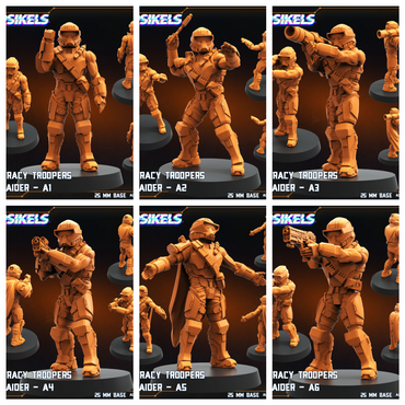 3D Printed Papsikels Democracy Troopers Hellraider Set August 2024 Scifi 28mm 32mm (Online Only)