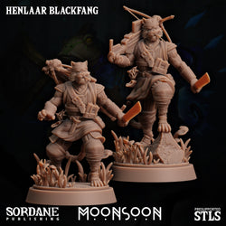 3D Printed Sordane Publishing  Henlaar Blackfang Moonsoon 28 32mm D&D (Online Only)
