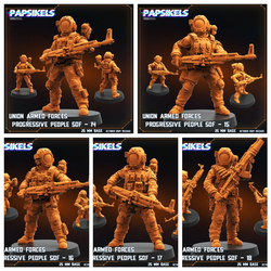 3D Printed Papsikels Union Armed Forces Progressive People Set October 2024 SciFi 28mm 32mm (Online Only)
