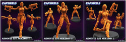 3D Printed Papsikels Augmented Elite Mercenary Set May 2024 Cyberpunk 28mm 32mm (Online Only)
