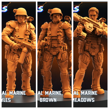 3D Printed Papsikels Human Colonial Marine SetJuly 2024 Scifi 28mm 32mm (Online Only)