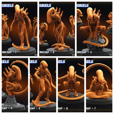 3D Printed Papsikels Xeno Bigchap Nov 2024 Scifi 28mm 32mm (Online Only)