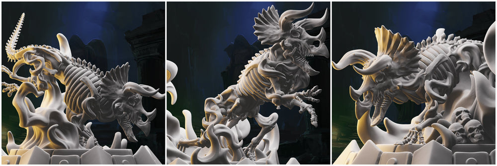 3D Printed Nafarrate Skeletons Army Skeletal Triceratops Set 28mm 32mm D&D (Online Only)