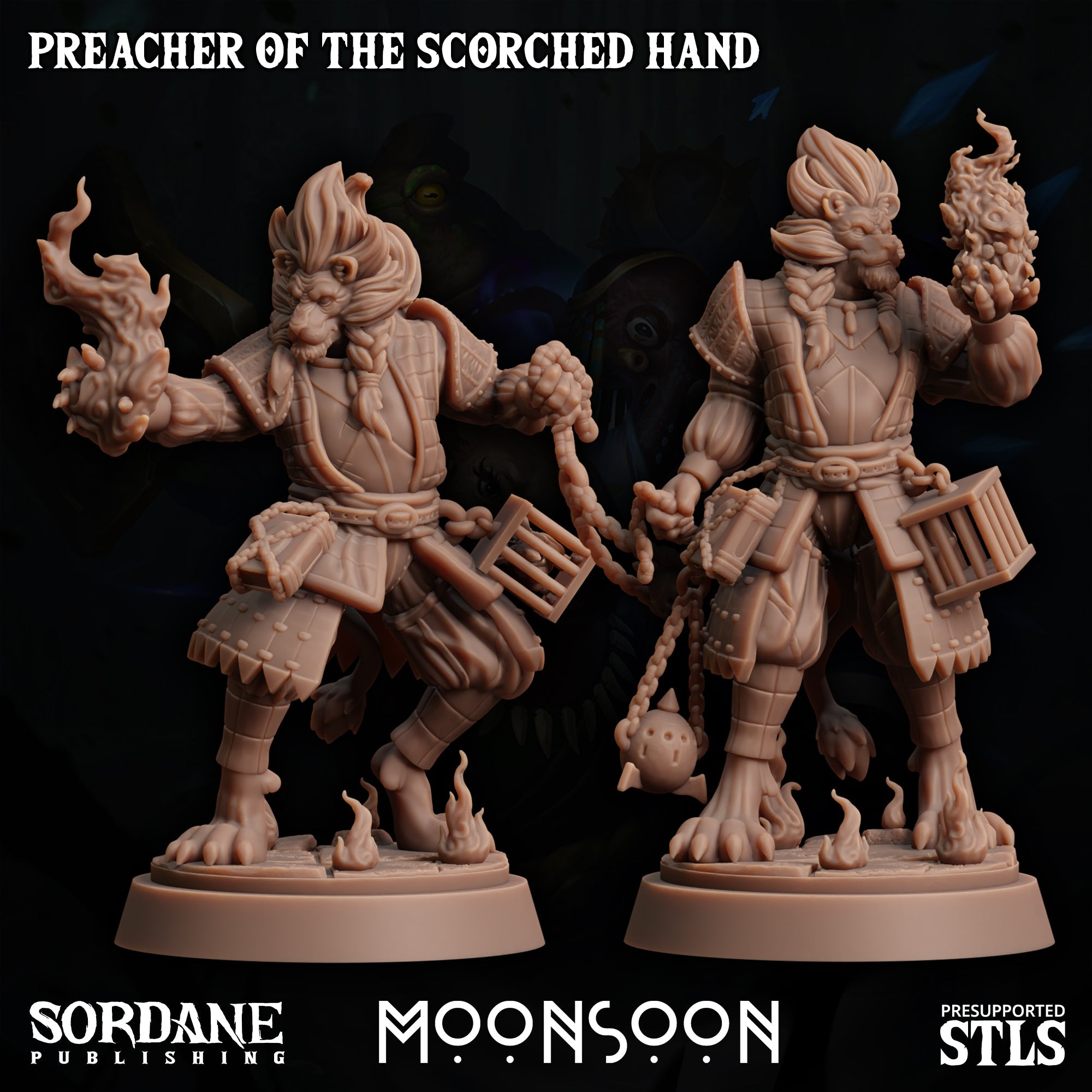 3D Printed Sordane Publishing Colonial Preacher of the Scorched Hand Moonsoon 28 32mm D&D (Online Only)