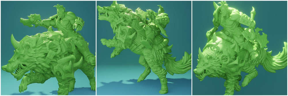 3D Printed Nafarrate Wolf Rider Orc Set Orcs Army 28 32 mm D&D (Online Only)