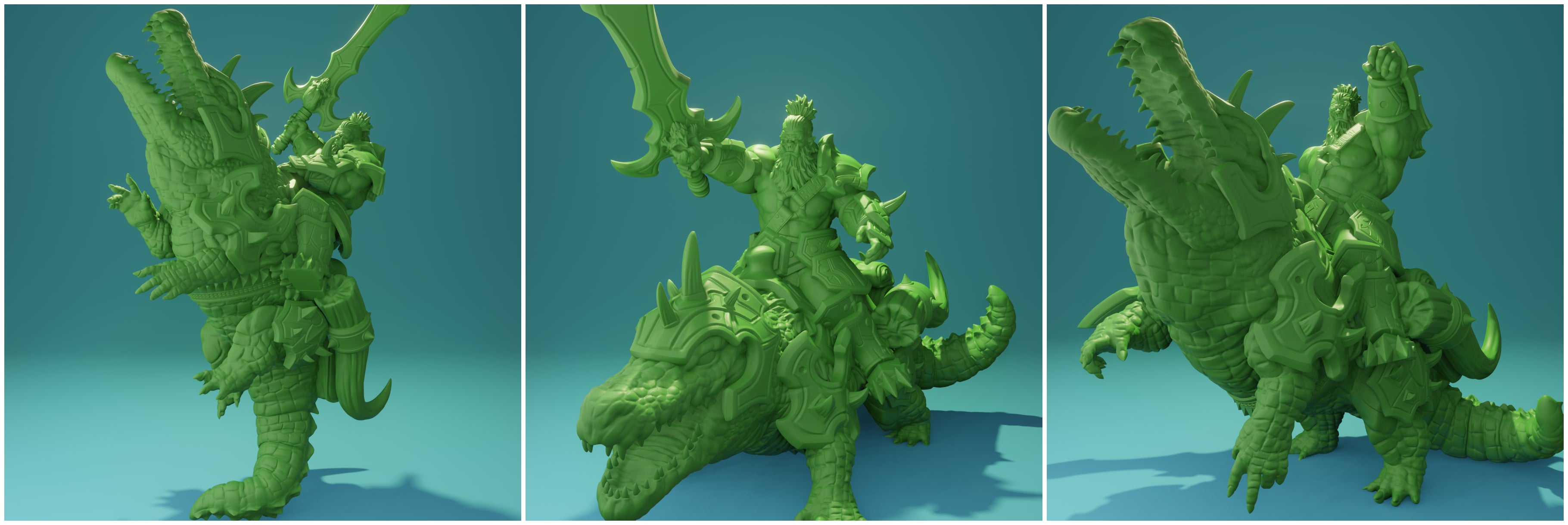 3D Printed Nafarrate Crocodile Rider Orc Set Orcs Army 28 32 mm D&D (Online Only)