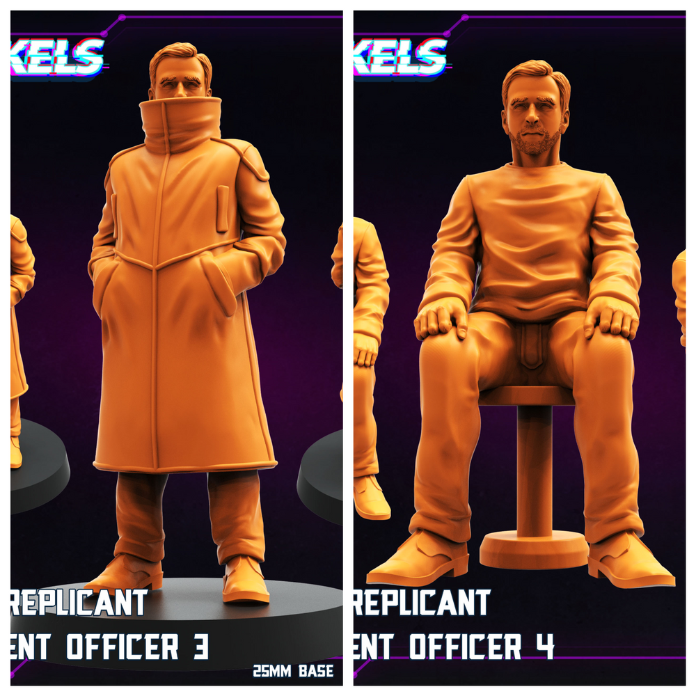 3D Printed Papsikels Nexus 9 Replicant Retirement Officer Nov 2024 Cyberpunk 28mm 32mm (Online Only)