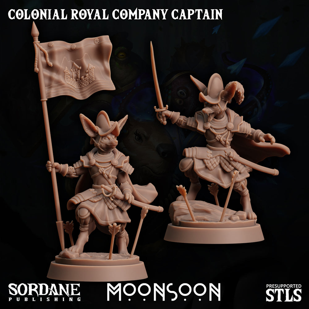 3D Printed Sordane Publishing Colonial Royal Company Captain Moonsoon 28 32mm D&D (Online Only)