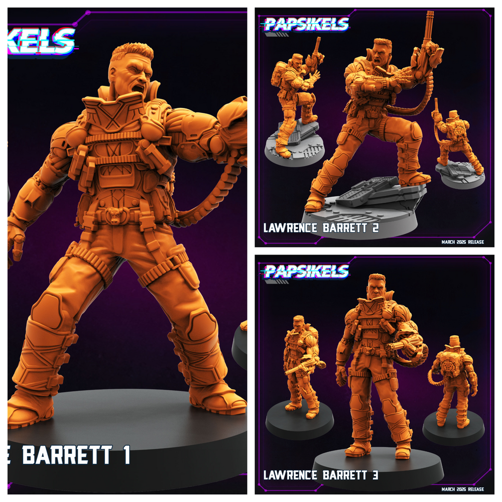 3D Printed Papsikels Lawrence Barrette MARCH 2025 CYBERPUNK 28mm 32mm (Online Only)