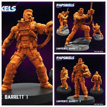 3D Printed Papsikels Lawrence Barrette MARCH 2025 CYBERPUNK 28mm 32mm (Online Only)