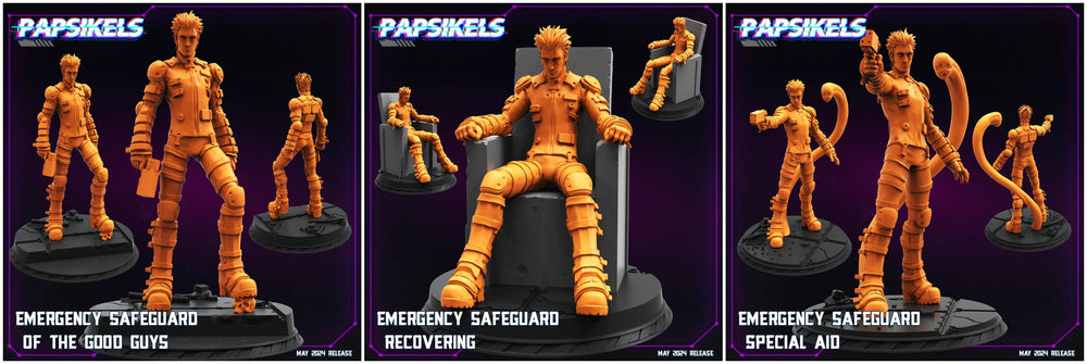 3D Printed Papsikels Emergency Safeguard Set May 2024 Cyberpunk 28mm 32mm (Online Only)