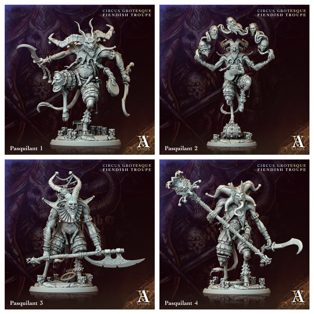 3D Printed Archvillain Games Pasquilant Circus Grotesque Fiendish Troupe 28 32mm D&D (Online Only)