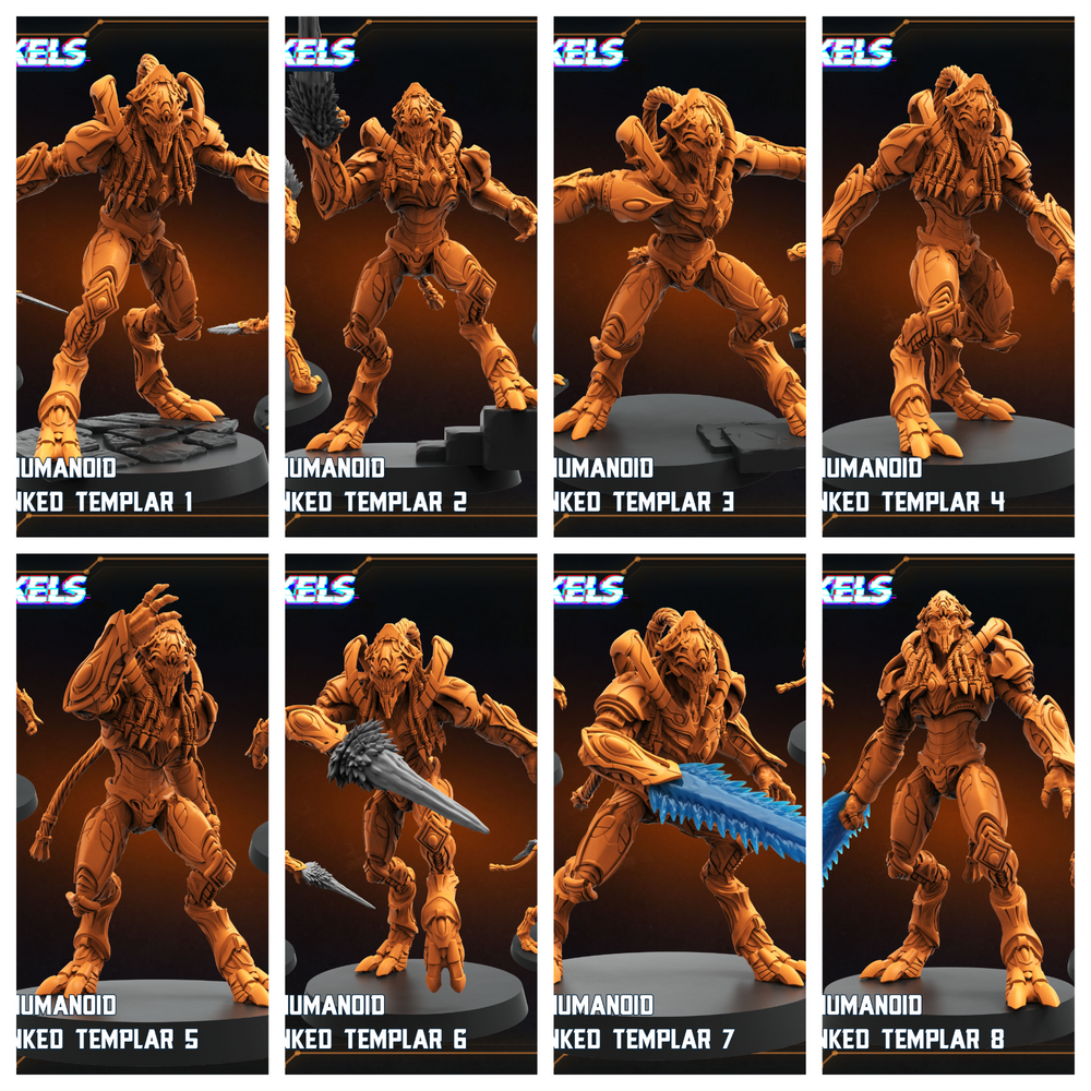 3D Printed Papsikels Sapient Humanoid Low Ranked Templars MARCH 2025 CYBERPUNK 28mm 32mm (Online Only)