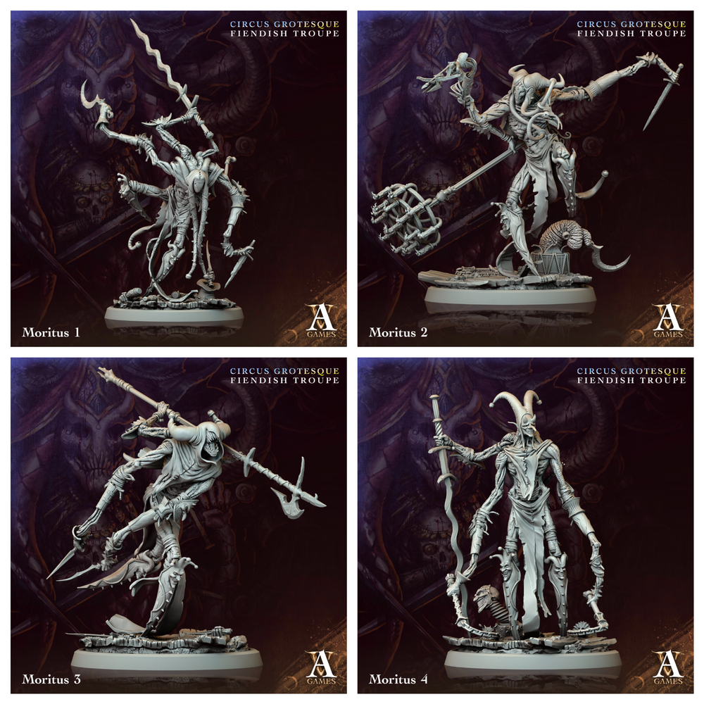 3D Printed Archvillain Games Moritus Circus Grotesque Fiendish Troupe 28 32mm D&D (Online Only)