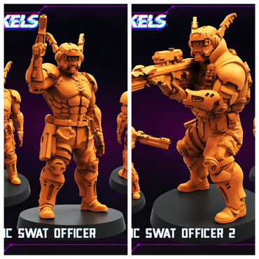 3D Printed Papsikels Cybernetic Swat Officer February 2025 Cyberpunk 28mm 32mm (Online Only)