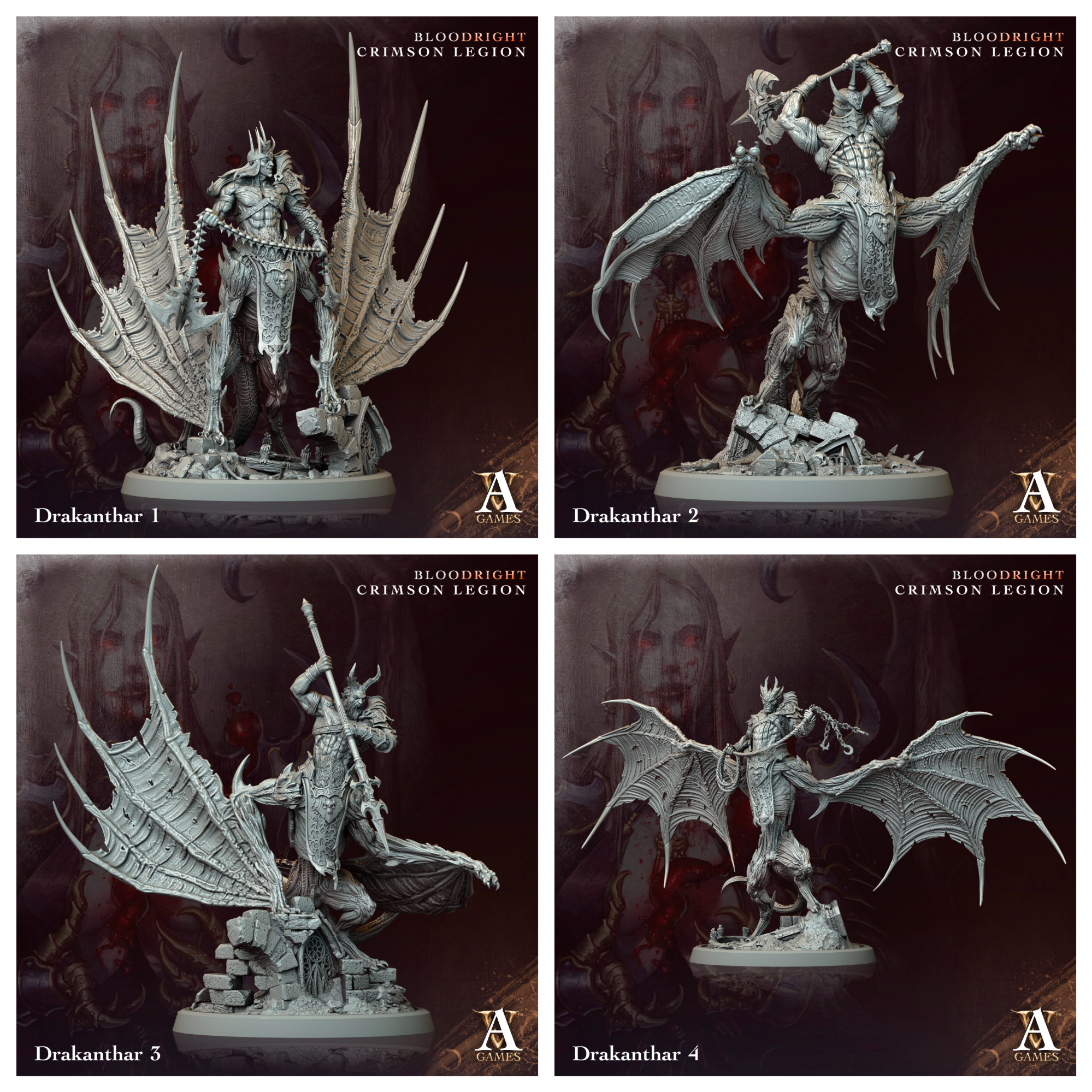 3D Printed Archvillain Games Drakanthar Bloodright - Crimson Legion 28 32mm D&D (Online Only)