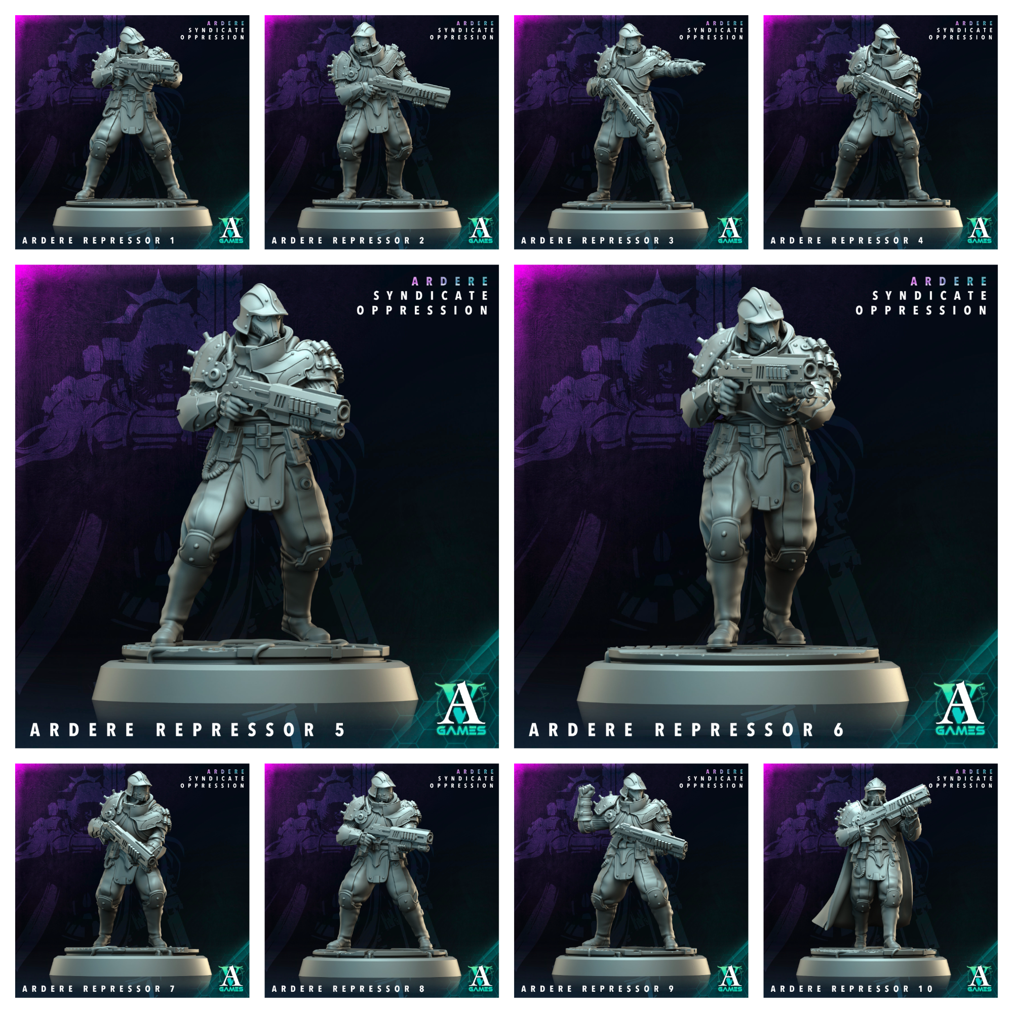 3D Printed Archvillain Games Ardere Repressor Ardere - Syndicate Oppression 28 32mm D&D (Online Only)