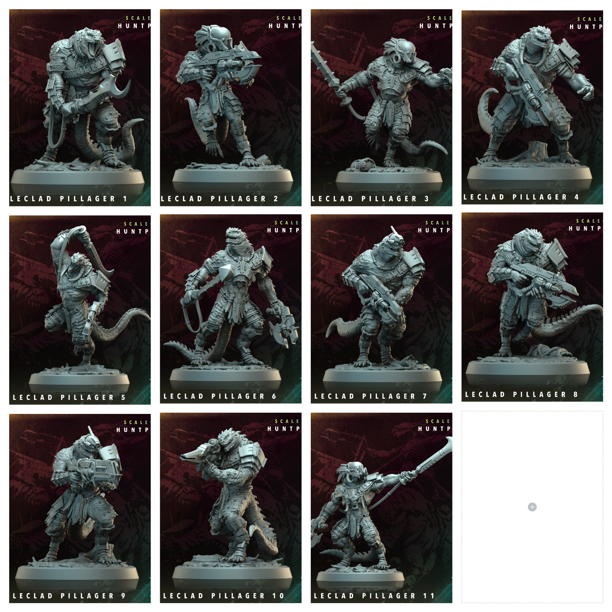 3D Printed Archvillain Games Scaleclad Pillager Scaleclad Huntpack 28 32mm D&D (Online Only)