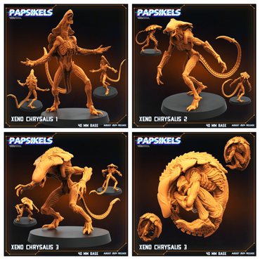 3D Printed Papsikels Xeno Chrysalis Set 28mm 32mm (Online Only)