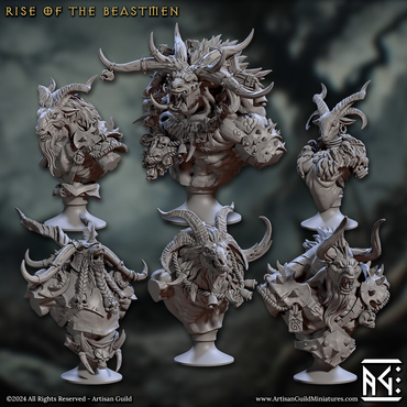 3D Printed Artisan Guild Rise of the Beastmen Bust Set 28mm 32mm (Online Only)