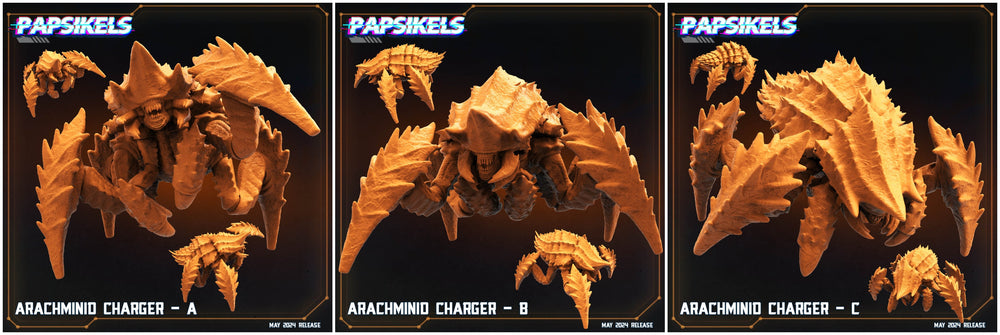 3D Printed Papsikels Arachminid Charger Set Democracy Troopers Bugs and Bots 28mm 32mm (Online Only)